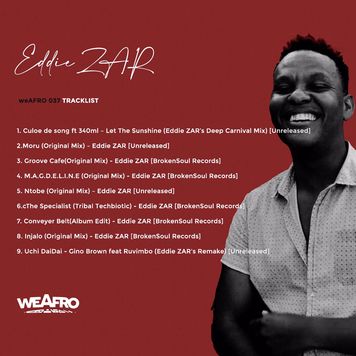 we_afro's tweet photo. What a year 2020, here’s our first offering for 2021. Happy New Year

weAFRO 037 by Eddie ZAR🇿🇦 

Link 1: https://t.co/qNmWKY2o9B

Link 2: https://t.co/HM9TYpY1qs

Link 3: https://t.co/NQBbekmkqT

Link 4: https://t.co/P3LfTcaqiK https://t.co/fttC6FmWLE