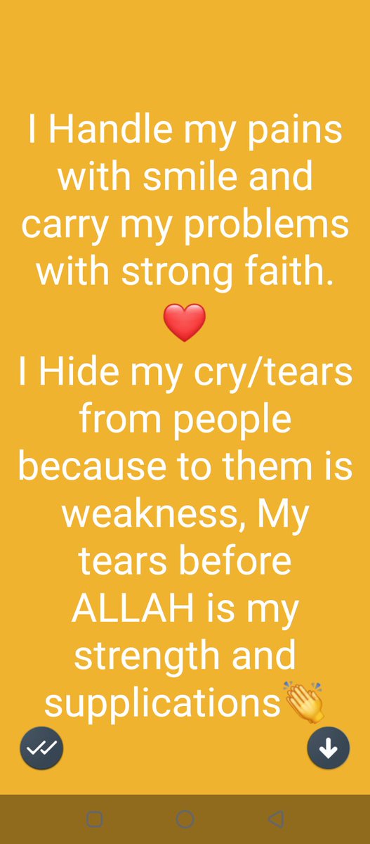 Mimiengblog2's tweet photo. #I Handle my pains with smile and carry my problems with strong faith.❤
I Hide my cry/tears from people because to them is weakness, My tears before ALLAH is my strength and #supplications👏 https://t.co/iU7jbJ3NOG