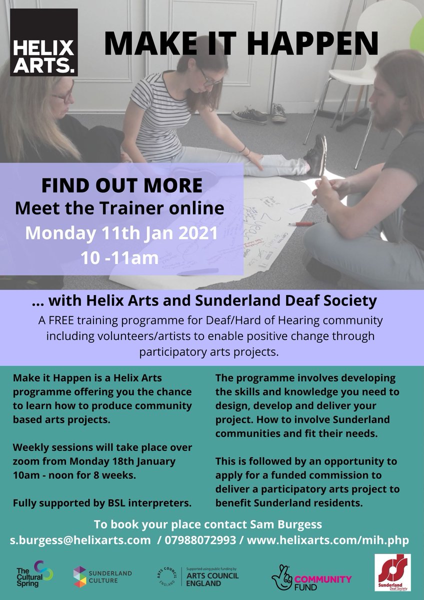 We are launching our new Make it Happen programme next week with <a href="/DeafSunderland/">SunderlandDeafSociety</a>.  Fully supported by BSL interpreters.

Spaces available. Sign up for our Meet the Trainer event on Monday 11th January 10am to find out more or contact Sam Burgess.