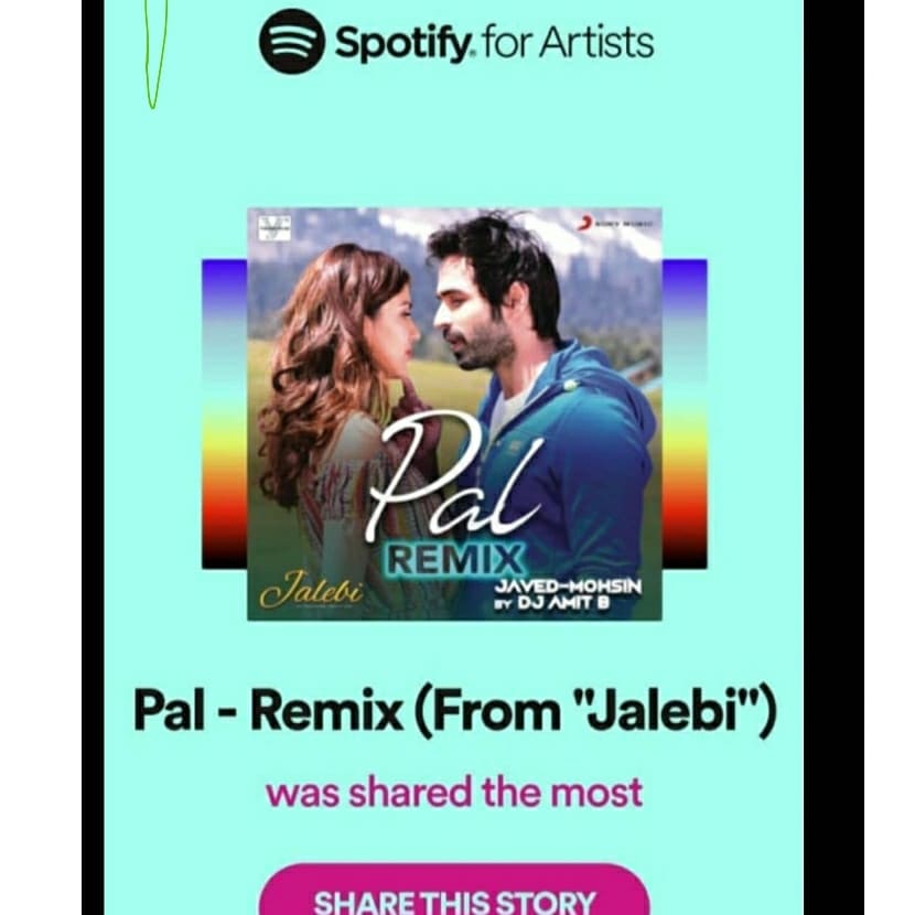 djamitb's tweet photo. Thanks a lot everyone for the love and support. Pal remix is the highest shared on SPOTIFY and the list released by SPOTIFY for the Artist who are famous Abroad.  Dj Amit B now in 70 Countries.  
@BeingSalmanKhan @iamsrk @shahidkapoor @akshaykumar @FarOutAkhtar @karanjohar https://t.co/EVHx7oaf5N