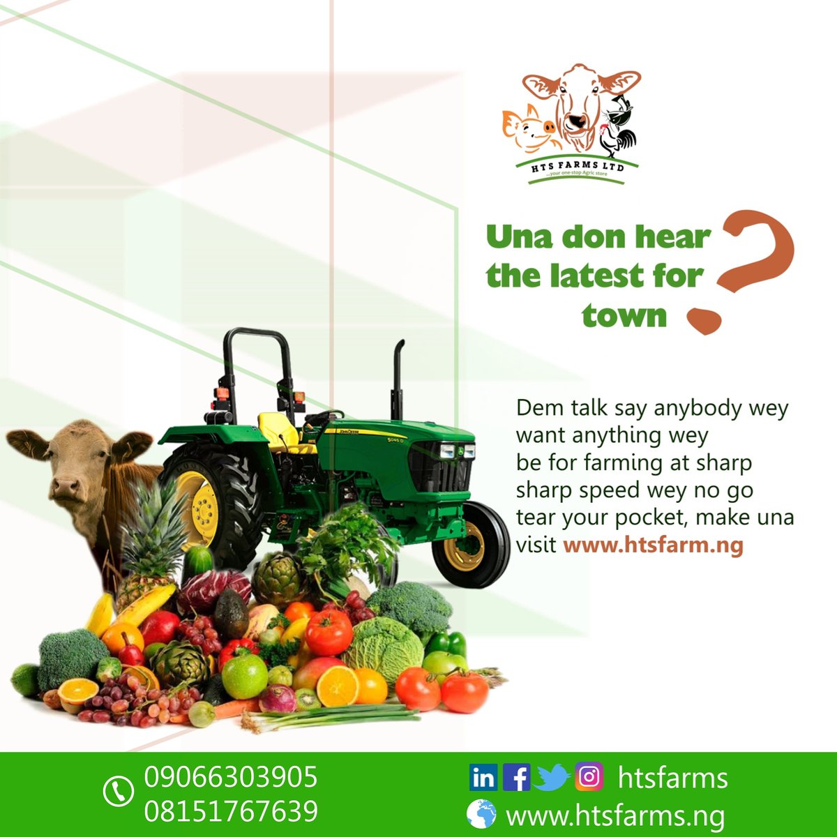 htsfarms's tweet image. For all things Agriculture, let us help you secure quality produce at the best prices...

#Farming #Agriculture #Agrostore #htsfarms Nigerians
#abujafarmers #farmersmarket #ASUU #farmers #lagos #kano #kaduna #nasarawa #kogi #benue #abujabusiness #abuja #AbujaTwitterCommunity
