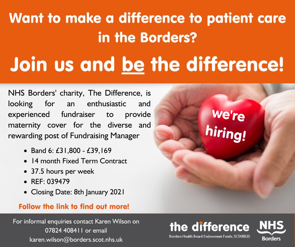 Are you looking for an exciting new opportunity in the New Year? If you have experience working with or for a charity then you could be our next Fundraising Manager (Maternity Cover). Follow the link to find out more: ow.ly/aWRV50CTS0z