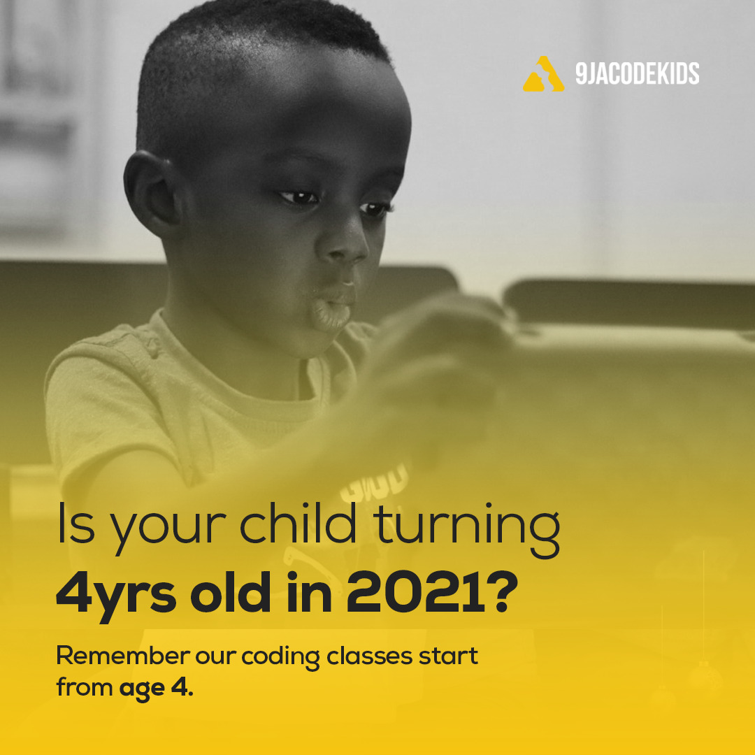 9jacodekids's tweet image. GREAT! your child who can already use your smart phone, is turning 4 In 2021.
Remember, the genius’s in our community start from age 4
Send a DM for any inquiry on how to be a part of 9jacodekids.
#9jacodekids #codeiscatchingme #codinglessonsforkids...