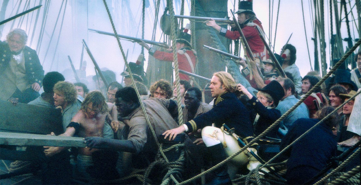 Master and Commander is the king of naval combat movies. Tracks a British warship hunting and being hunted by a much more powerful French vessel at the height of the Napoleonic Wars. Infinitely rewatchable.