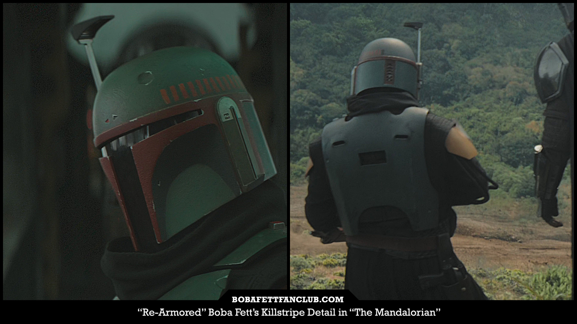 Boba Fett Fan Club On Twitter In Themandalorian It Sure Looks Like Re Armored Bobafett Has A 19th Killstripe That S Black In The Back In His Previous Return Of The Jedi Look Even