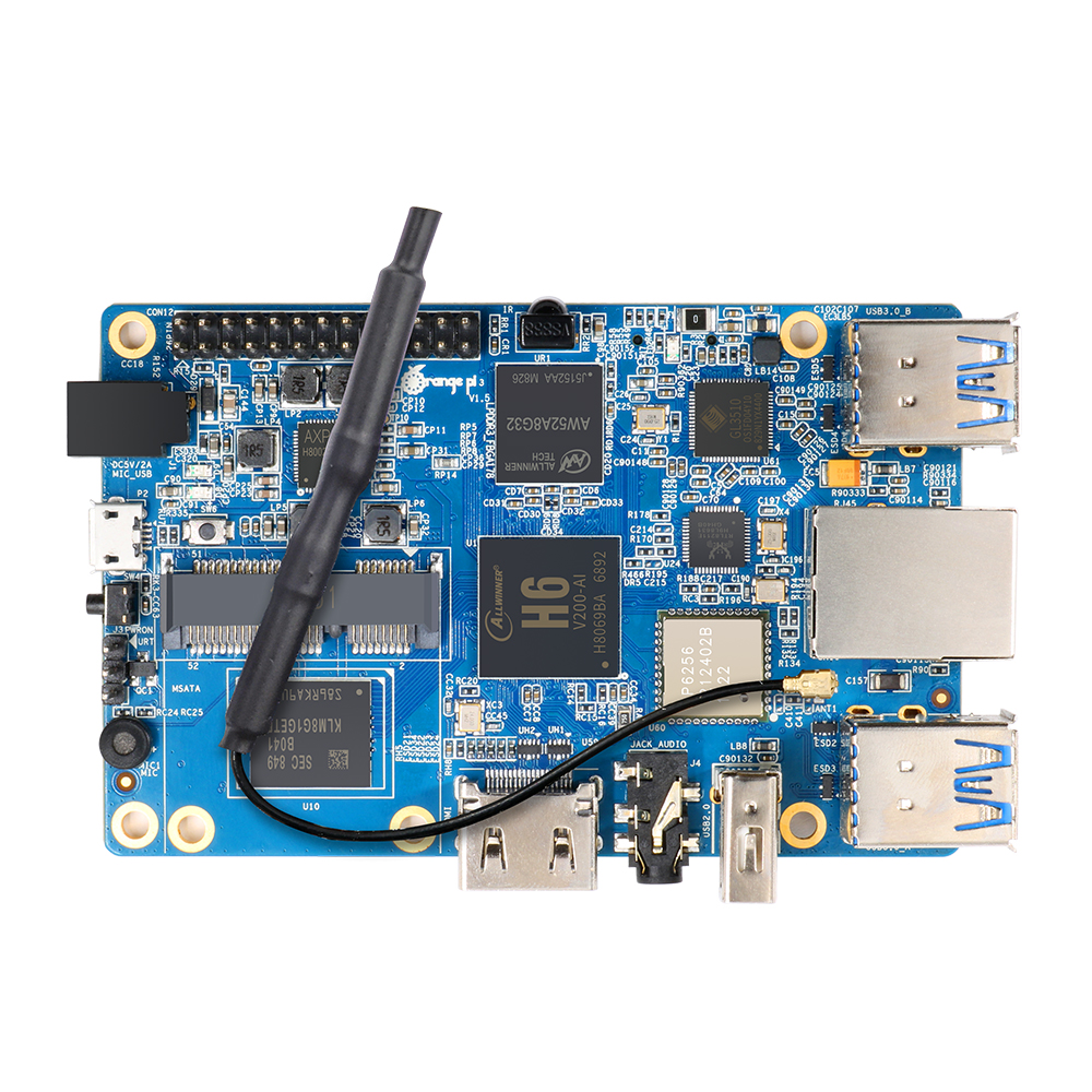 orangepixunlong's tweet photo. SALE recommend #OrangePi3
It is a Quad-core 64-bit 1.8GHZ ARM Cortex-A53 #SBC. 
Use #AllWinner #H6, 2GB RAM with 8GB EMMC.
Onboard 10/100M/1000M Ethernet, WIFI+BT, 1*USB 2.0 ports, 1*USB 2.0 OTG, 4*USB 3.0 Host, PCIE, HDMI, 26Pin, MIC

Support #Android7 #Ubuntu #Debian https://t.co/ehedZEHbNH