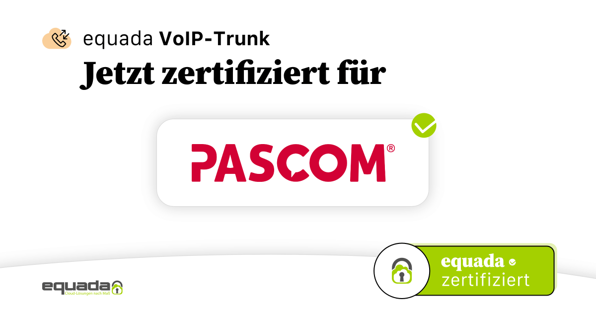 Wussten Sie, dass unser #equada VOIP-Trunk von der <a href="/pascom_net/">pascom_net</a>  erfolgreich getestet und für mobydick Telefonanlagen zertifiziert wurde?

Mehr erfahren: ow.ly/yk2850C57sJ

#zertifizierung #pascom #voip #voipsolutions #cloudsolutions #cloudtelefonie