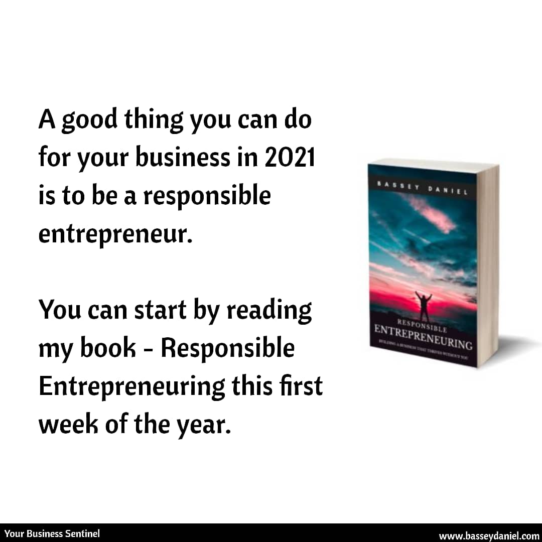 basidee's tweet photo. A good thing you can do for your business in 2021 is to be a responsible entrepreneur.

You can start by reading my book - Responsible Entrepreneuring this first week of the year.

Click the link below now to get your copy at no cost.

https://t.co/3pubYpIkQ8 https://t.co/uQZNPPihKr