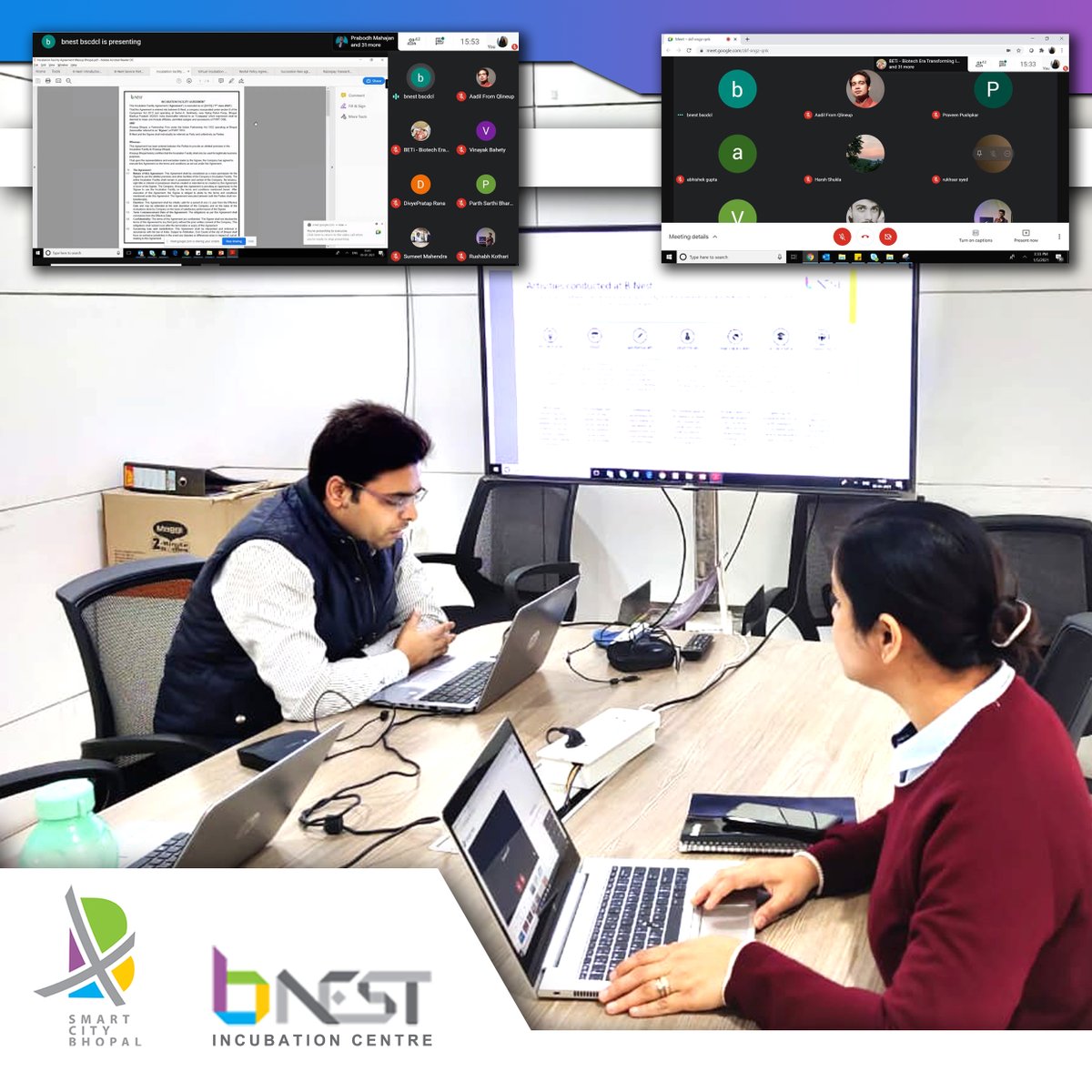 bnestbpl's tweet photo. B-NeST conducted an Induction program on 5th Jan'2021 for New Startups incubated at B-NeST Incubation Centre via #InnoNextChallenge
#OnlineApplicationProcess
#B_NeST
#BhopalSmartCity
#StartupIndia https://t.co/8naRuA57Lk