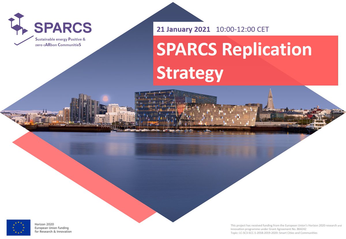 SPARCSeu's tweet photo. Are you ready for the first webinar of 2021? 🎉
We are excited to invite you to our webinar on 21 January!
Get ready to learn about our #FellowCities from the replication leaders, join #smartcity training and workshops.
Register now 👉 https://t.co/XHk1qyeFEJ https://t.co/Bsz3pwLmSk