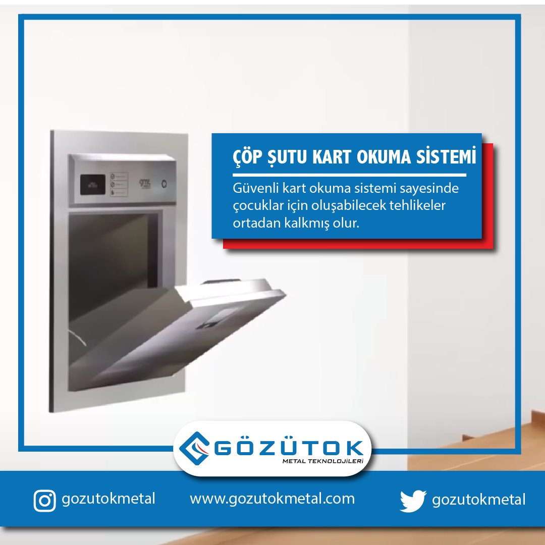 GozutokMetal's tweet photo. Çöp ve çamaşır şutu sistemlerimizde Türkiye’de ilk ve tek olan kart okuma sistemimiz sayesinde, boşluğa düşme gibi çocuklar için tehlike teşkil eden tüm durumlar önlenir, böylece güvenlik sağlanmış olur. 
-- 
#metal #gözütokmetal #çöpşutu #çamaşırşutu #güvenlik #baca https://t.co/vH9NYPr0u8