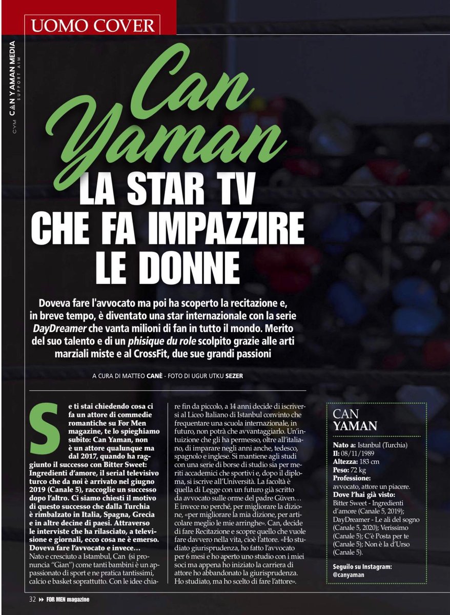 CanYamanMedia's tweet photo. 📌FOR MEN  #CanYaman 

"He was supposed to be a lawyer but then he chose acting and in a short time he became an international star, the merit is of his talent and the phisique du role sculpted thanks to mixed martial arts and CrossFit" https://t.co/8jbztd13ur