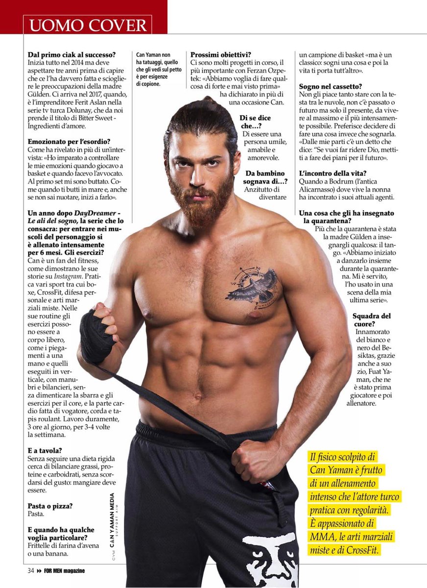 📌FOR MEN  #CanYaman 

"He was supposed to be a lawyer but then he chose acting and in a short time he became an international star, the merit is of his talent and the phisique du role sculpted thanks to mixed martial arts and CrossFit"
