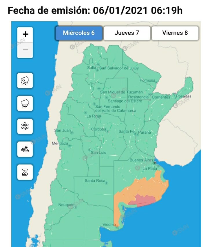 MeteoNacho's tweet photo. Primer alerta "rojo" emitido en el nuevo Sistema de Alerta Temprana. Es por tormentas con lluvias muy intensas en el sur-sudeste de PBA. Hay reportes? @INTAlluvias
@llueveargentina #EstateAlerta https://t.co/HeAkdP0Zxy