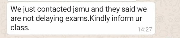 messyfoody's tweet photo. Despite of the notification from Ncoc jsmu is conducting their exams from 11th January. Koi pochne wala bhi nai ha idhar tou. @omar_quraishi @MJibranNasir @fslsltn @SaeedGhani1 @abbasnasir59 
#DelayAllProffsJSMU https://t.co/InHlhswNeP