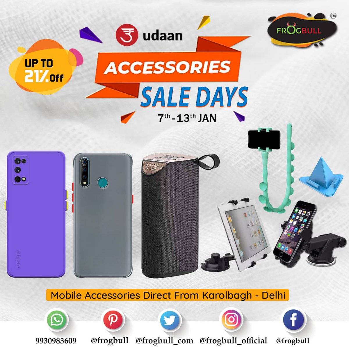 Frogbull_com's tweet photo. #CallingWholesalers

Upto 21% off On Udaan Accessories Sale Days || 7th to 13th Jan

Visit us on https://t.co/KUcPJ0yzRA

#Frogbull #FrogbullAccessories #MobileCover #MobileCase #BluetoothSpeaker #MobileCable #Handsfree #Headphone #UdaanApp #UdaanSale #AccessoriesDays #Sale https://t.co/vrpcIvN7nN