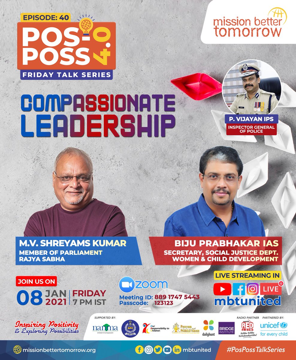 mbtunited's tweet photo. COMPASSIONATE LEADERSHIP
Episode: 40
Join us on Friday, 08 Jan, 2021 @ 7pm IST.
LIVE ⭕️
https://t.co/BIAp8rMdMz
https://t.co/2dgZynMre8
https://t.co/8n415OgDwy
@IpsVijayan
#posposstalkseries #pvijayanips #missionbettertomorrow https://t.co/8HcRmvczG7