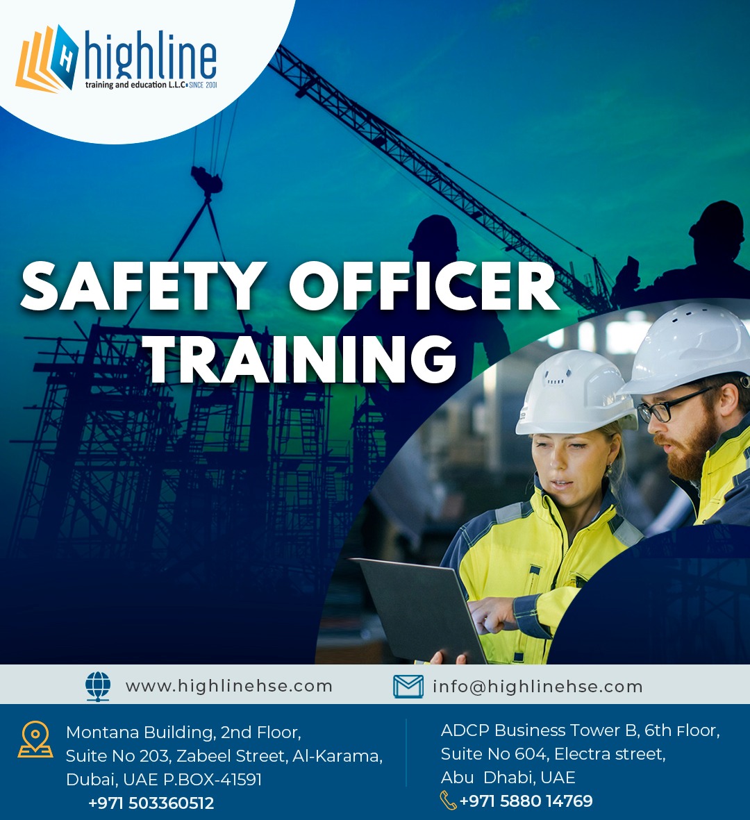 highlinecomput1's tweet photo. Highline, the leading safety institute in UAE delivers a range of international and short-term safety officer course training solutions.

📱: +971 5880 14769
📱: +971 5033 60512
🌐: https://t.co/jBrscGMasw
🌐: https://t.co/AIJFha14L9

#safetycourses #hse #healthandsafety https://t.co/hCDJfARIjp
