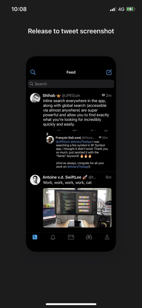 A fairly hidden gesture: You can pinch the screen anywhere in the app to tweet a screenshot of what you see. Super quick and easy to do.