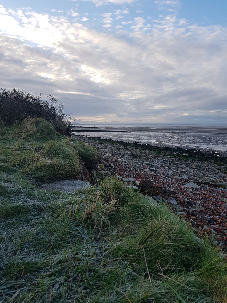 BeatJudge's tweet photo. The allotment was completely frozen at 9am today.... A quick ride along the front on the bike. I will try the plot again this afternoon. #allotment #COLD #Liverpool https://t.co/9dftVaiVqD