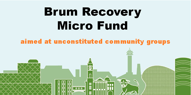 Are you involved with your local community? 
#Brum Recovery Micro Fund may be for you! Open to unconstituted groups. Read the criteria & FAQs bit.ly/3pRk5sI.
Deadline: 20 Jan.
#communityrecovery #c19SupportBrum #funding