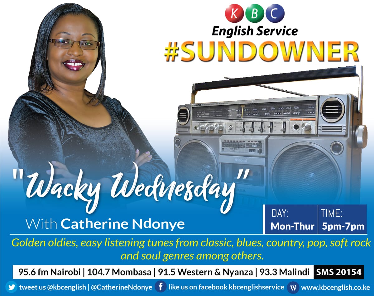 kbcenglish's tweet photo. BREAKING! WACKY WEDNESDAY IS BACK! Kujiwachilia day returns! The day of the week when you take charge of the Playlist on #SundownerKBC. SEND AN SMS TO 20154 STARTING IT With "SD" to make your request. NOTE: Your song request MUST fit the bill. @CatherineNdonye. Twende kazi! https://t.co/rWg0r9EmBQ