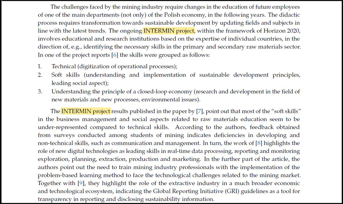 InterminProject's tweet photo. 📢#INTERMINProject has been cited in the article 'Towards Sustainable #Mining in the Didactic Process - MEITIM Project as an Opportunity to Increase the Attractiveness of Mining Courses (A Case Study of Poland)'.
Click to view/download the article👉https://t.co/br6rZ6ZqS2 https://t.co/NjOyYZxwmc