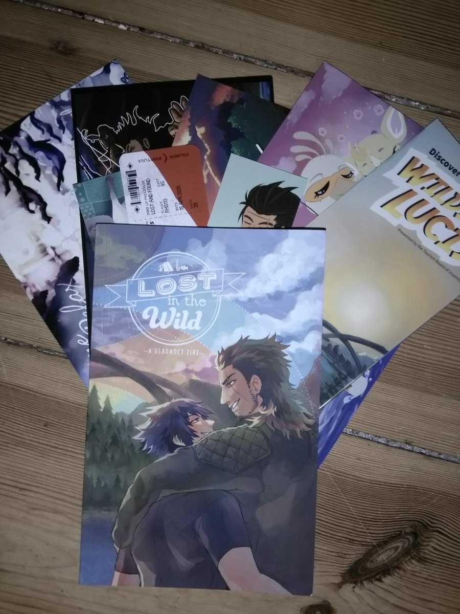 <a href="/GladNoctZine/">Lost in the Wild: A GladNoct Zine</a> look what finally came✌️🥰😘
(Not pictured are the standee and keychain)