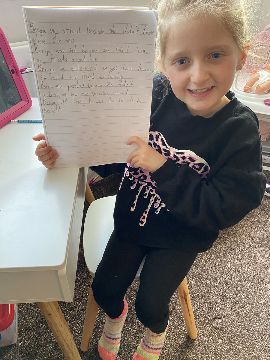 DeborahDixon38's tweet photo. SD thinking of 5 sentences for English today. working hard using the word because in her sentences ☺️@FellDykePrimary #bronzeclass #year2 https://t.co/6gok1SoGHB