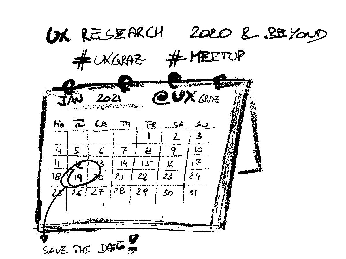 uxgraz's tweet photo. Save the date!
Our first meetup this year is about #UXResearch
Looking forward to see you at our meetup!
https://t.co/uoa9XHRuVi
#UXGraz #Meetup @consider_ly https://t.co/rpsMRlBfTb
