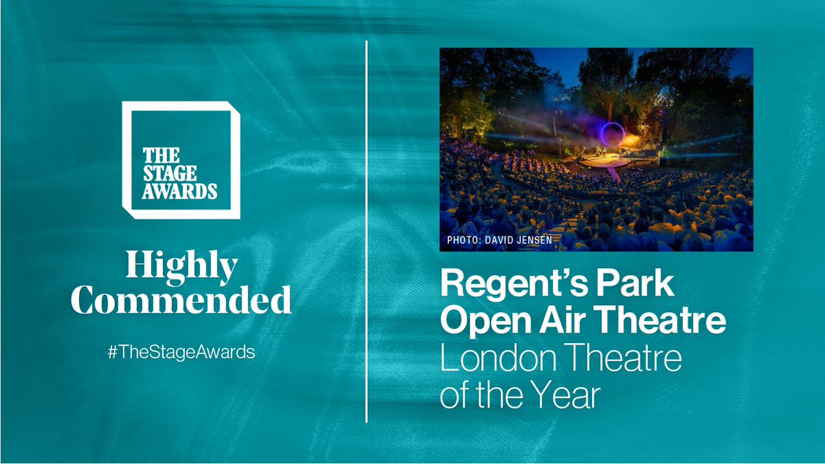 OpenAirTheatre's tweet photo. Following our production of #JCStheConcert, we are delighted to receive the Highly Commended Award for London Theatre of the Year in @TheStage Awards 2021 #thestageawards. Thank you to the team who made the production happen, and to our audiences for your support. https://t.co/s0Cq38Ezgy