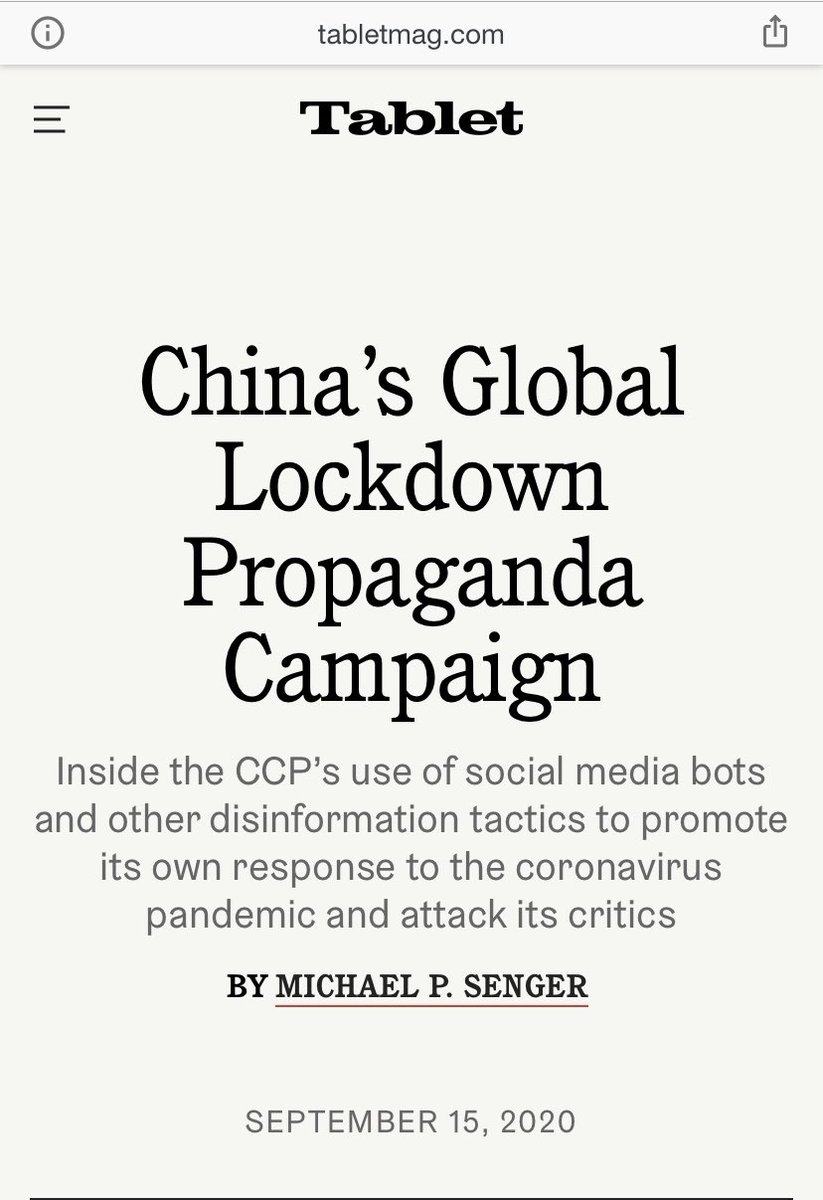  Twitter has deactivated the image for the above  @TabletMag article “China’s Global Lockdown Propaganda Campaign” by  @MichaelPSengerDo not fear clicking through. It merely leads you to the below well-established website with a thoroughly footnoted article #LockdownKills