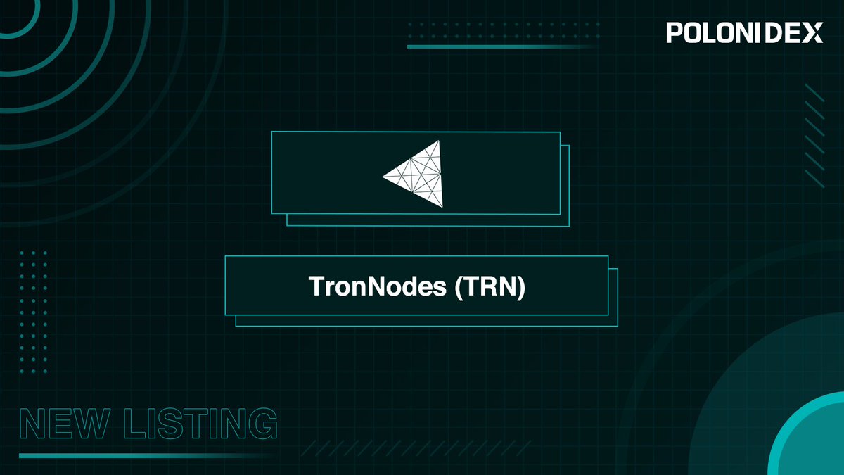 🚀New listing: <a href="/NodesTron/">TronNodes</a> (TRN)

What is $TRN?
TronNodes provides users with the ability to use without the interference of any third party or governing body and to pay anyone with near-zero cost.

👉For details: tronnodes.com
💰Trade $TRN : poloniex.org