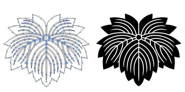 ハッコーサトウ 発光大王堂プロジェクト 家紋素材部門担当 家紋のベクター素材1135個目 鬼蔦 おにつた 紋章 フリー素材 イラレ Ai ベジェ曲線 Dtp Webデザイン 蔦