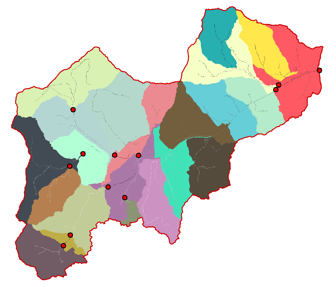 themoovida's tweet photo. We just released the #hortonmachine 0.10.0 have a look at how you now can split a watershed into basins of a desired size: https://t.co/i3v9b8Xydl All getting more or less into shape for @r_rigon 's #geoframe winter school :-) https://t.co/6aGjUAEMSK