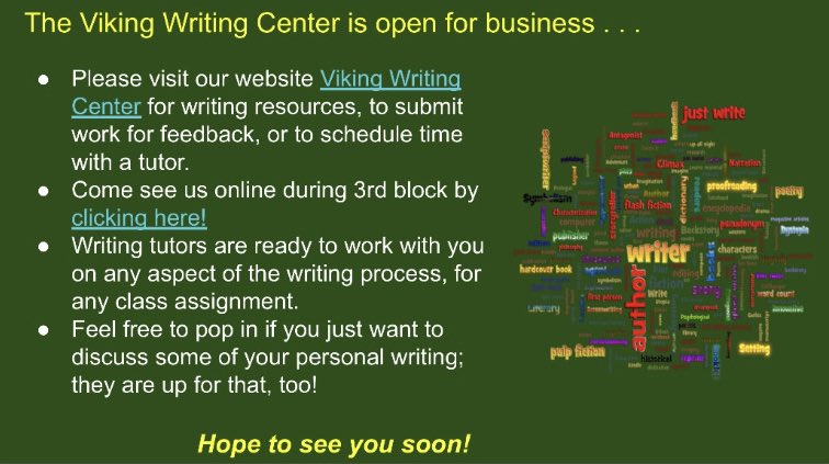 Click the link in our bio to visit the official Writing Center website! p.s make sure you’re logged into your lcps account :) @bill_gulgert <a href="/LVHSSaga/">LVHS Yearbook</a> <a href="/LVHS_Jungle/">The Jungle</a> @LVHS_SCA <a href="/LV_Service/">LVSI</a> <a href="/SRoss_LVHS_Prin/">Susan Ross, Ed.D.</a> @MrJones_LVHS <a href="/LVHS_official/">Loudoun Valley HS</a>