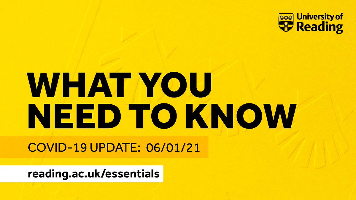 UniofReading's tweet photo. Following yesterday’s email to all students and colleagues, we’ve now received all legal regulations from the government on lockdown. We’re working to understand and implement the regulations as fast as we can. We’ll be sending further updates via email in the coming days. https://t.co/DmVcrMcmZG