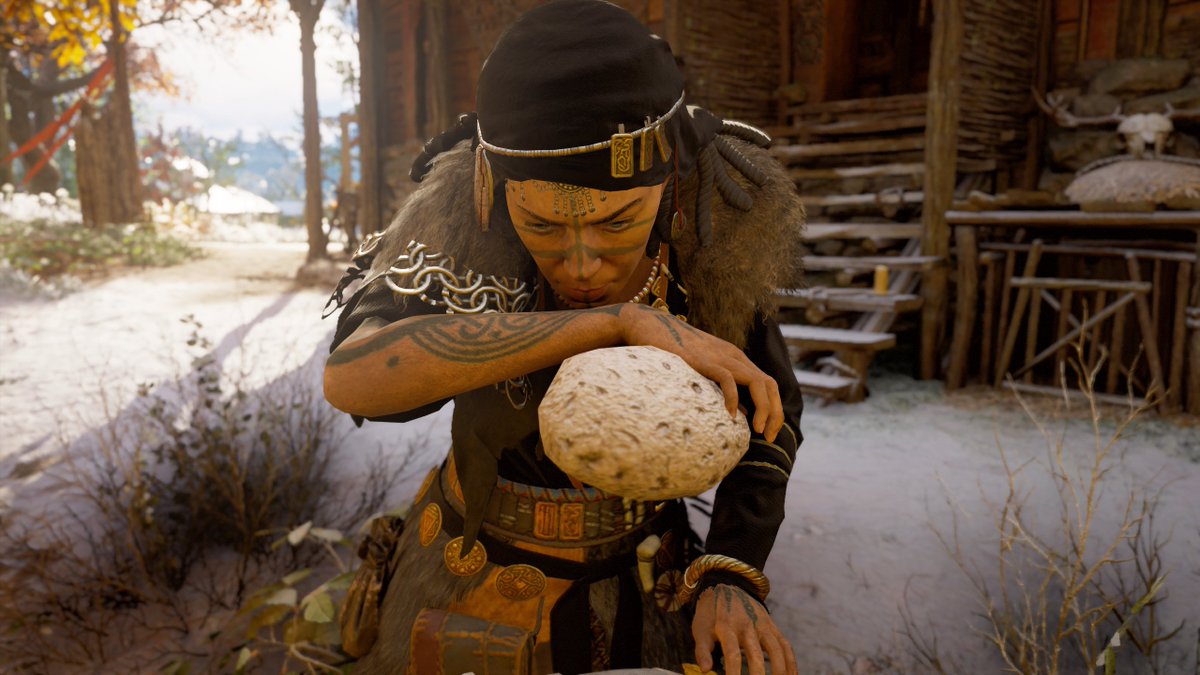 Valki wears all sorts of interesting jewelry, among which are Asian-looking coins on her headband. This is somewhat likely. Trade routes did exist, and intermediaries imported silk in small quantity. But those coins would be rare, so I think it makes sense to use them as jewelry.