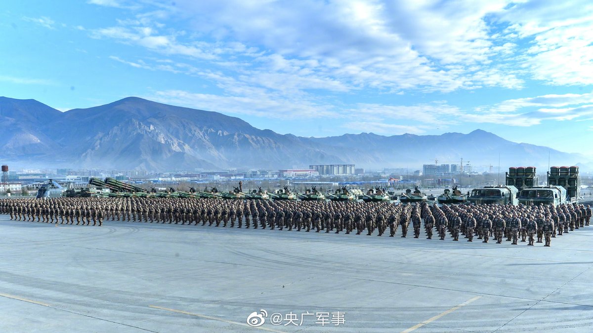 TheDeadDistrict's tweet image. ZTQ-15 light tanks at a ceremony held by the Tibet Military Region of the Western Theater Command.
#ZTQ15 #Type15 #PLA #China