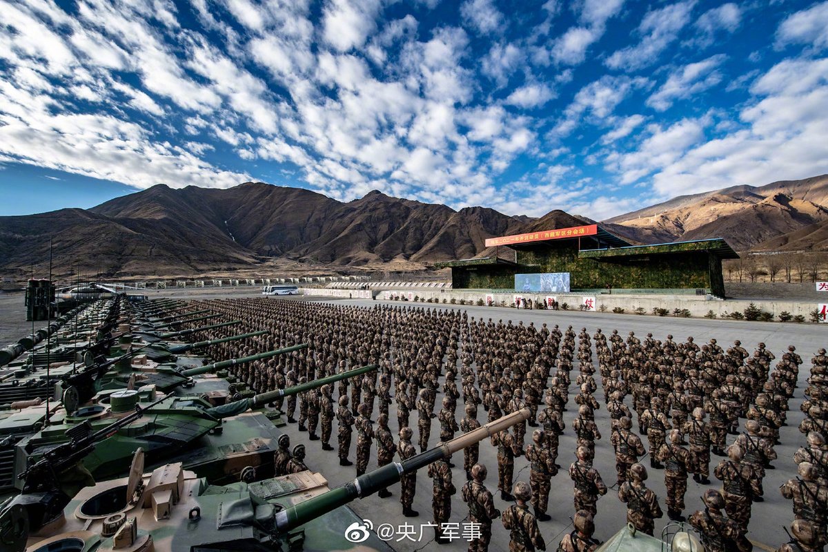 TheDeadDistrict's tweet image. ZTQ-15 light tanks at a ceremony held by the Tibet Military Region of the Western Theater Command.
#ZTQ15 #Type15 #PLA #China