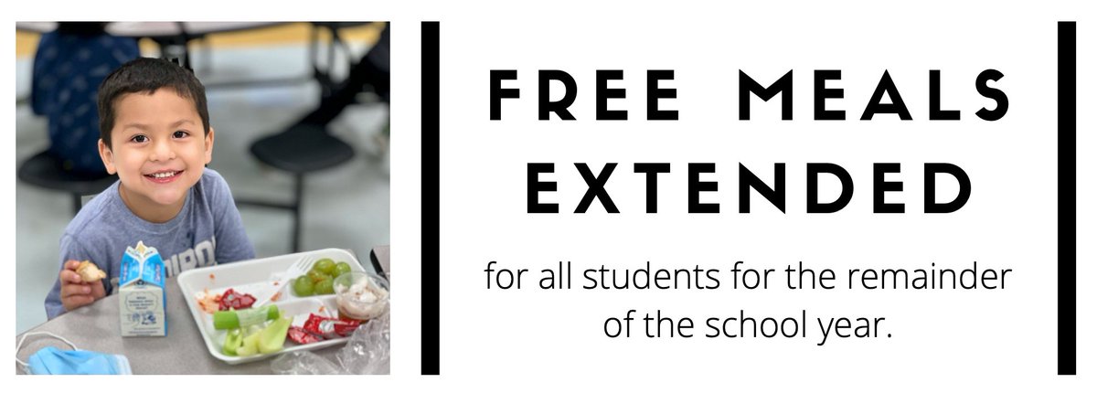 WCSchools's tweet photo. Welcome back, students! As a reminder, USDA extended free school meals through the end of the 2020-21 school year, so no need to pack a lunch or bring lunch money! Breakfast and lunch is FREE for all students. https://t.co/Zth1FDcfJd