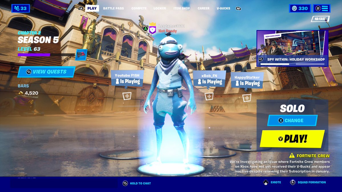 WinterFish01's tweet photo. Lobby is back to normal, snowball launcher and planes are vaulted and the snow started to melt
Im sad #Fortnite #operationsnowdown #FortniteZeroPoint #FNcreative https://t.co/57Y8YoLdeK