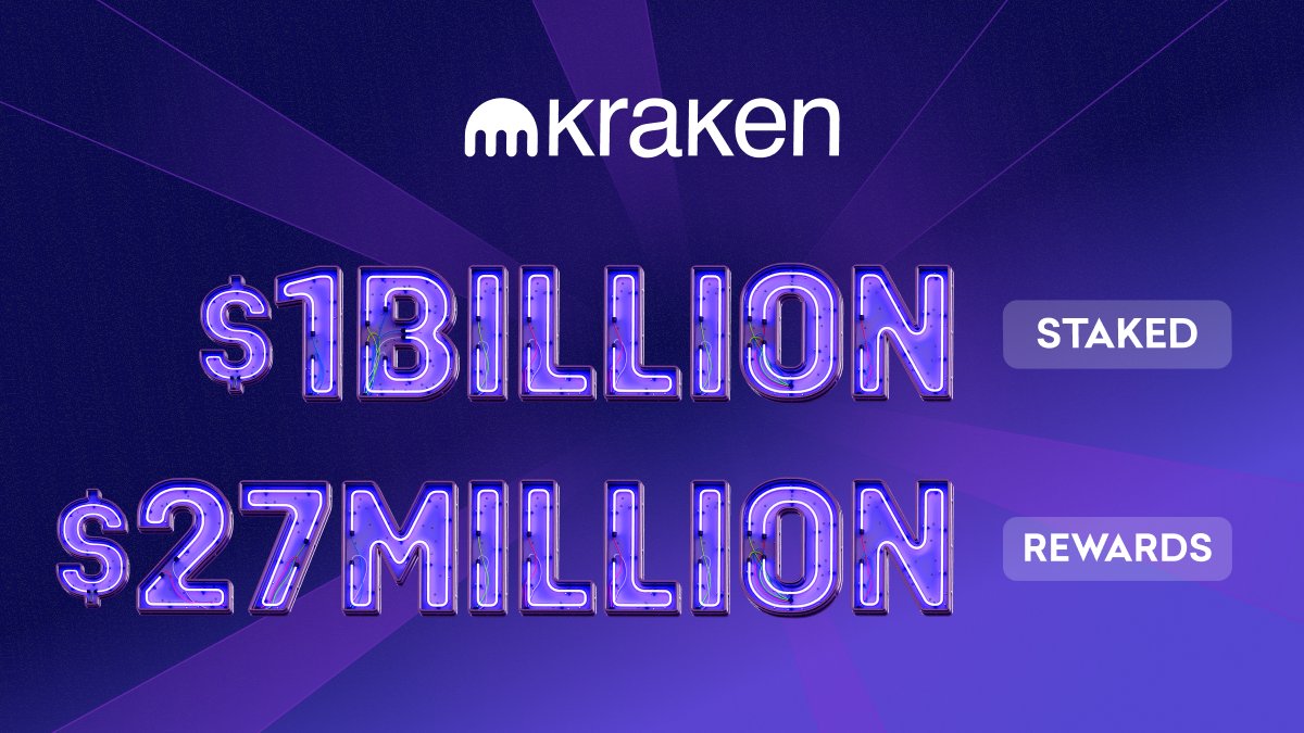 Kraken Exchange On Twitter Our Clients Have Now Staked 1b Worth Of Crypto On Kraken Last Year We Paid Out Over 27 Million In Token Staking Rewards Want To Earn Up
