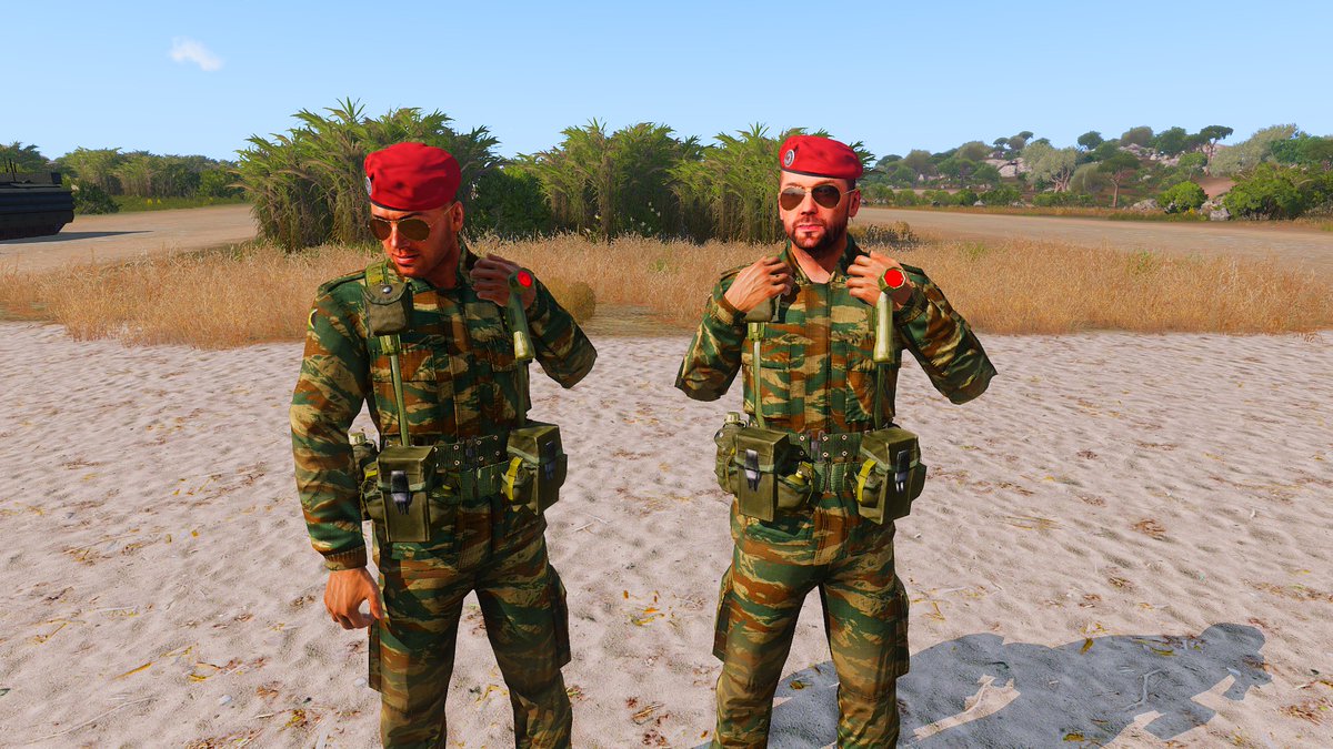 AltianForces's tweet photo. Miles away, on the Island of Hebontes, Reservists of 2 Section | 3rd Company | 3rd Airborne Bataillon | are training on how to secure/ defend a convoy and on mine clearance for a safer and stronger Altis!

Lead Instructors are Sgt. Adam Dronn and SSgt. Ben Marshall

#AAF #Arma3 https://t.co/eQe31c4J1n