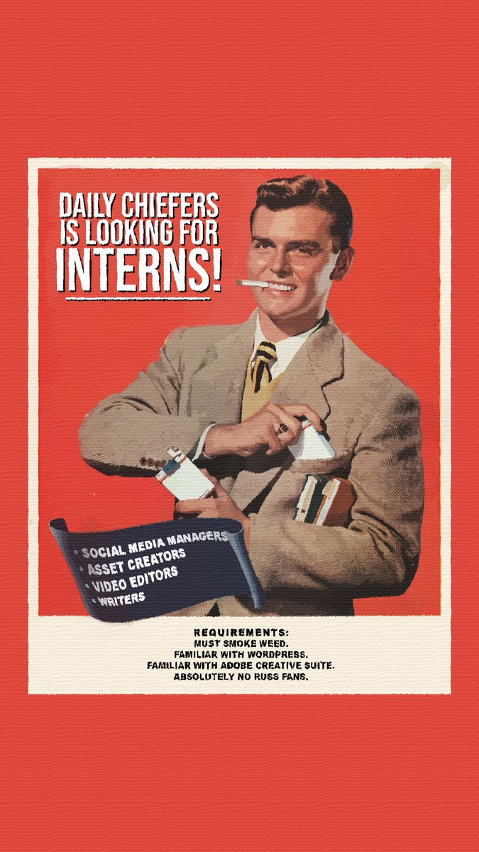 DailyChiefers's tweet image. WE’RE LOOKING FOR NEW INTERNS/WRITERS📈💞

Currently we need help with the following areas:

• Social Media MGMT
• Someone that can edit small videos and clips for IG // Twitter
• General Contributors // A&amp;amp;R’s

MUST have great music taste and understand the music industry 🌟
