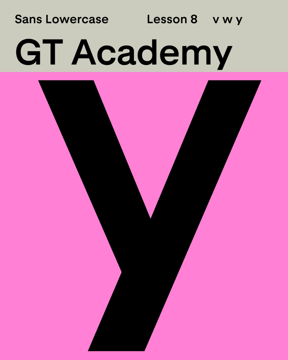 🏫 It’s GT Academy day 🗓 In this lesson № 8 we’ll be looking at some more diagonally-stroked letters: v w y. Seemingly easy, secretly tricky!