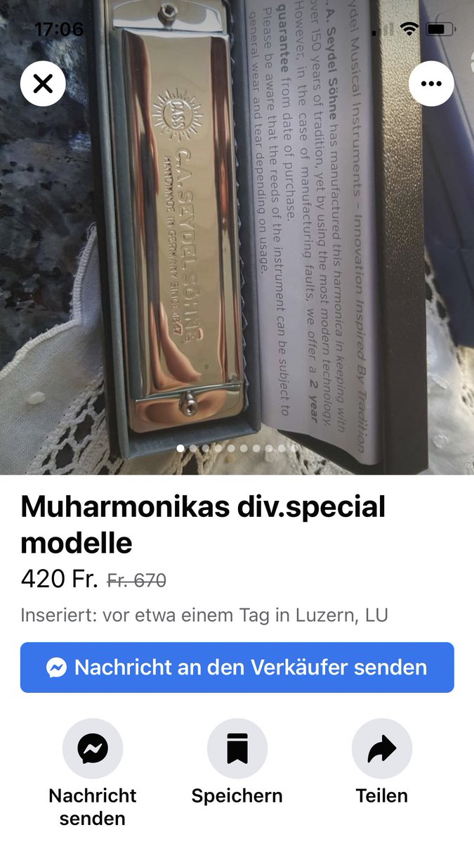 Ich bin kurz davor die Muharmonika zu erstehen, bloss um dem tierischen Klang zu horchen 🐮 #marketplace #facebook #ecommerce