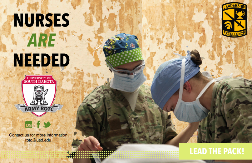 Nurses are Leaders! USD and ROTC have a great partnership. Contact us for more information: rotc@usd.edu #scholarships #nursing
<a href="/USDNursing/">USD Nursing</a> <a href="/GoArmy/">GoArmy</a> <a href="/ArmyROTC/">Army ROTC</a> <a href="/3rdROTCBrigade/">BlackHawkBde</a> 

#3rdbdearmyrotc
#leaderswanted
#stemeducation