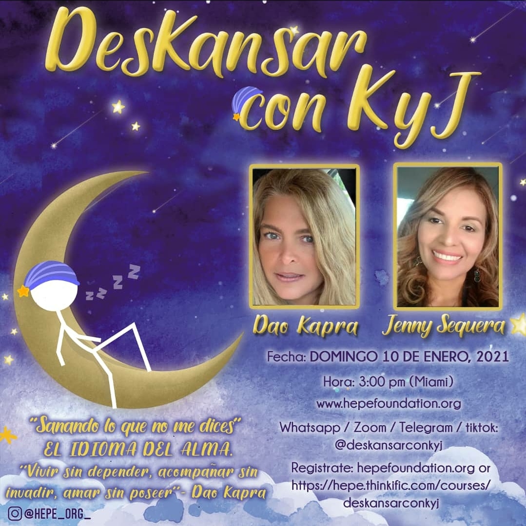 HepeOrg's tweet photo. DesKansar con K y J. 
DOMINGO ENERO 10, 2021 
"Sanando lo que no me dices"
EL IDIOMA DEL ALMA.
"Vivir sin depender, acompañar sin invadir, amar sin poseer"~ Dao Kapra.
3:00 pm Miami
https://t.co/bL8XDMwISY

#juntos #feliz #luz #paz  #motivacion #amor https://t.co/oUFpKYX6Q9