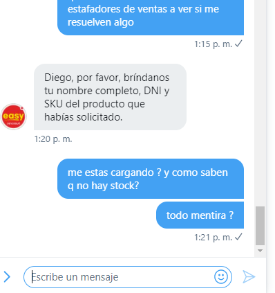 dhsan1978's tweet photo. @EasyArg me contestaron todo y no sabian ni quien era!!!!!! ESTAFADORES https://t.co/mx13KxA85E